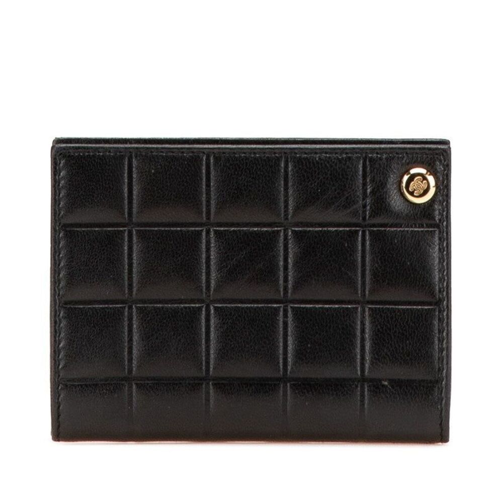 Chanel Coco Mark Choco Bar Lambskin Card Case